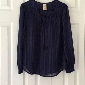 Sheer Long Sleeve Blouse